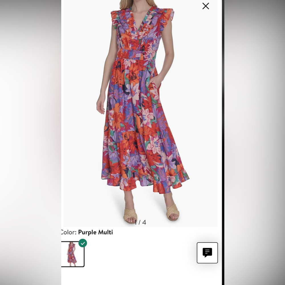 Vince Camuto Floral A-Line Skirt in Red and Purple